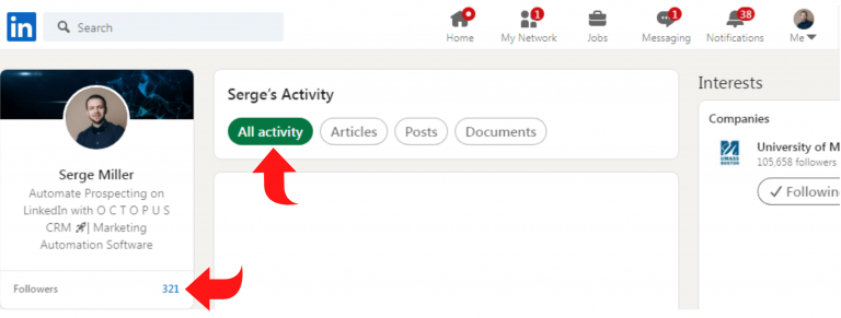 Follow and Unfollow People from Your LinkedIn Network - Octopus CRM