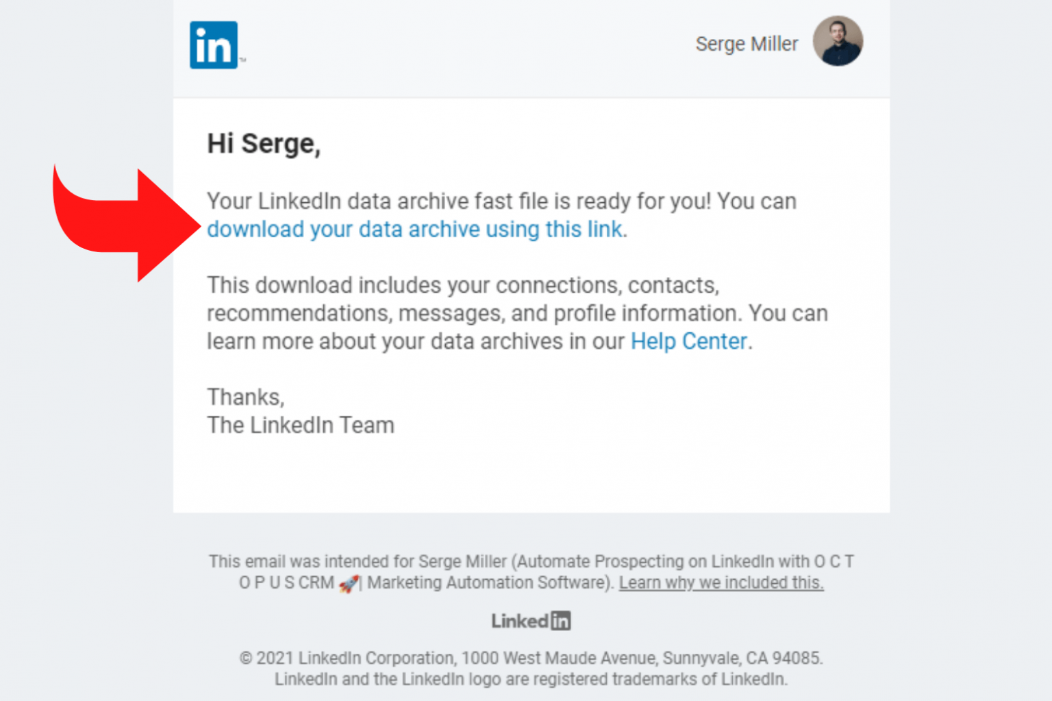 How to Export LinkedIn Contacts with Email Octopus CRM