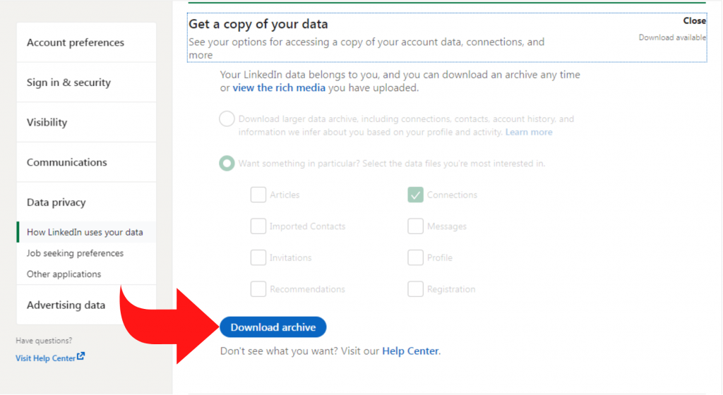 How to Export LinkedIn Contacts with Email - Octopus CRM