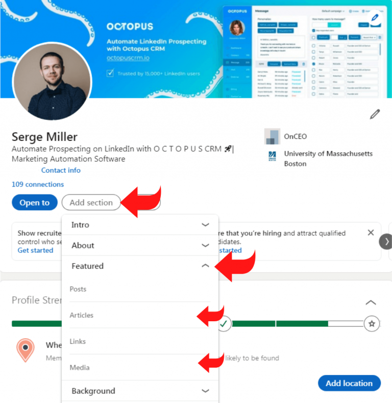 How To Create Add A Portfolio To LinkedIn Octopus CRM