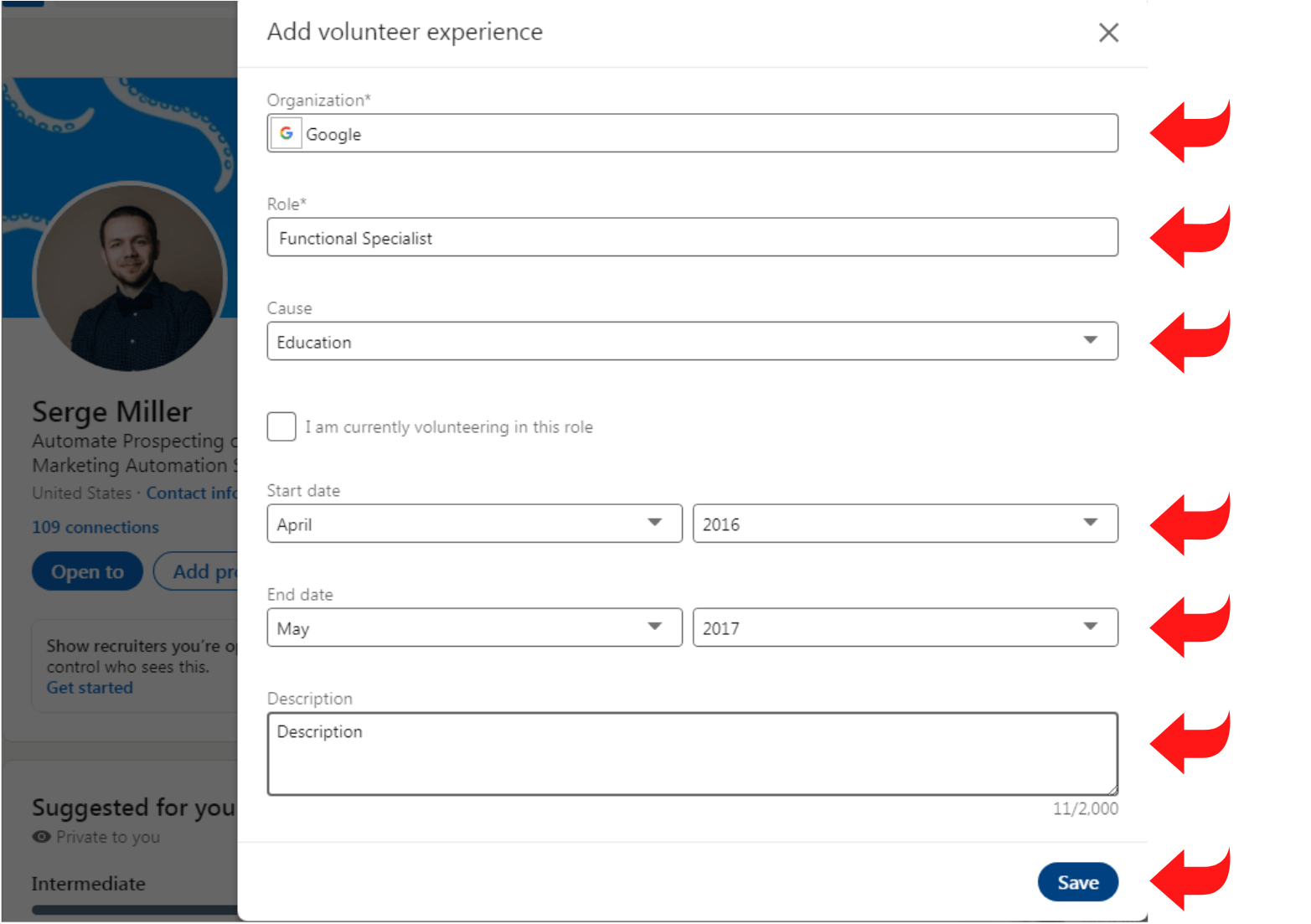 Reordering Experiences on Your LinkedIn Profile