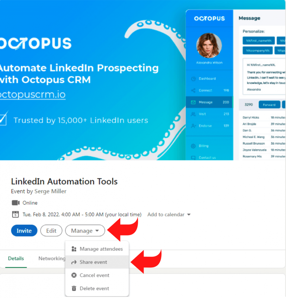 How to Create and Promote LinkedIn Events - Octopus CRM