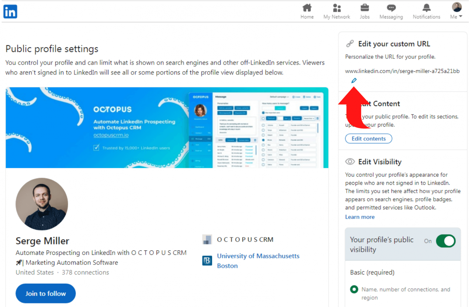 Create A Custom And Short LinkedIn URL Octopus CRM