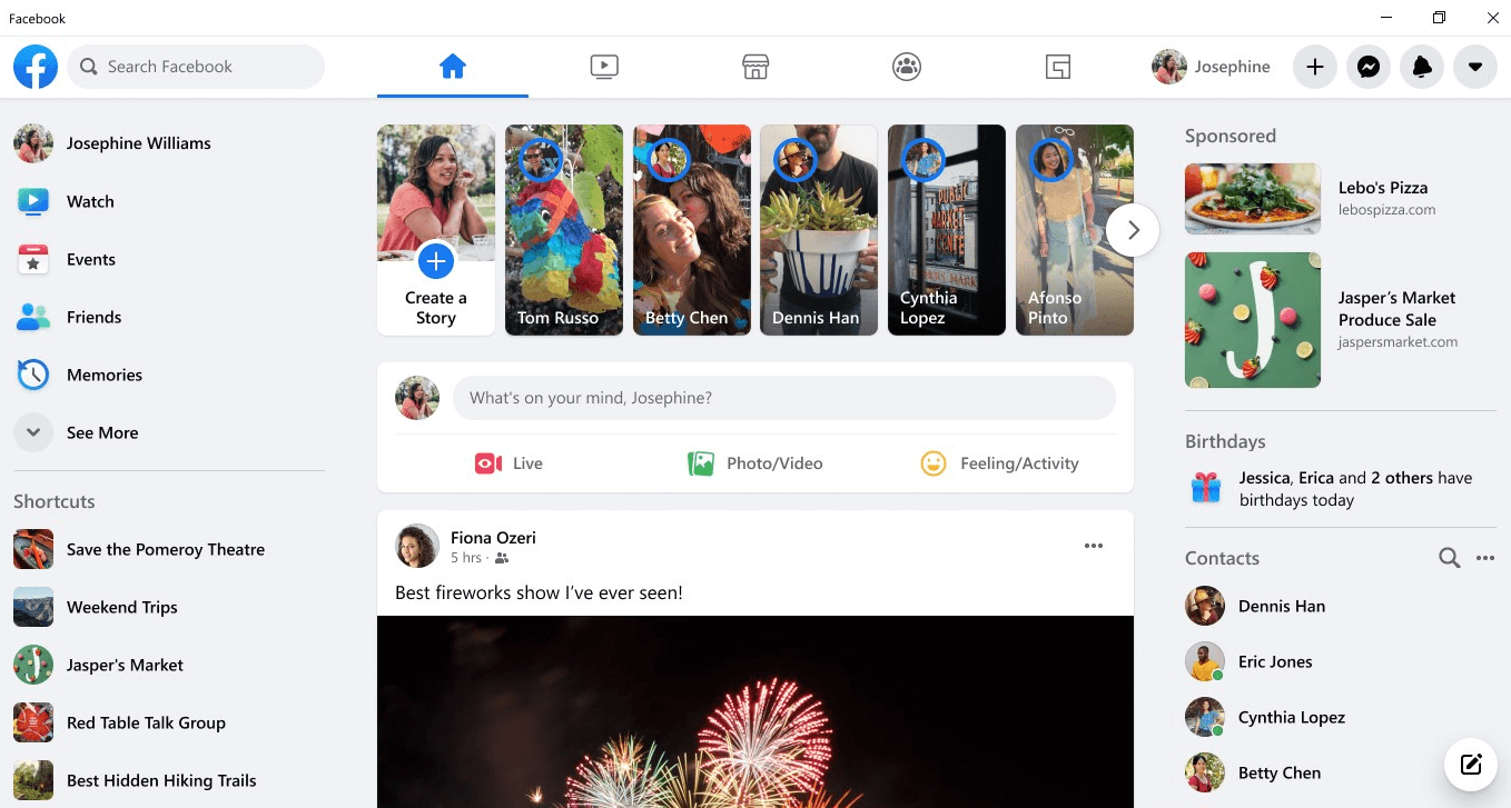 facebook-interface