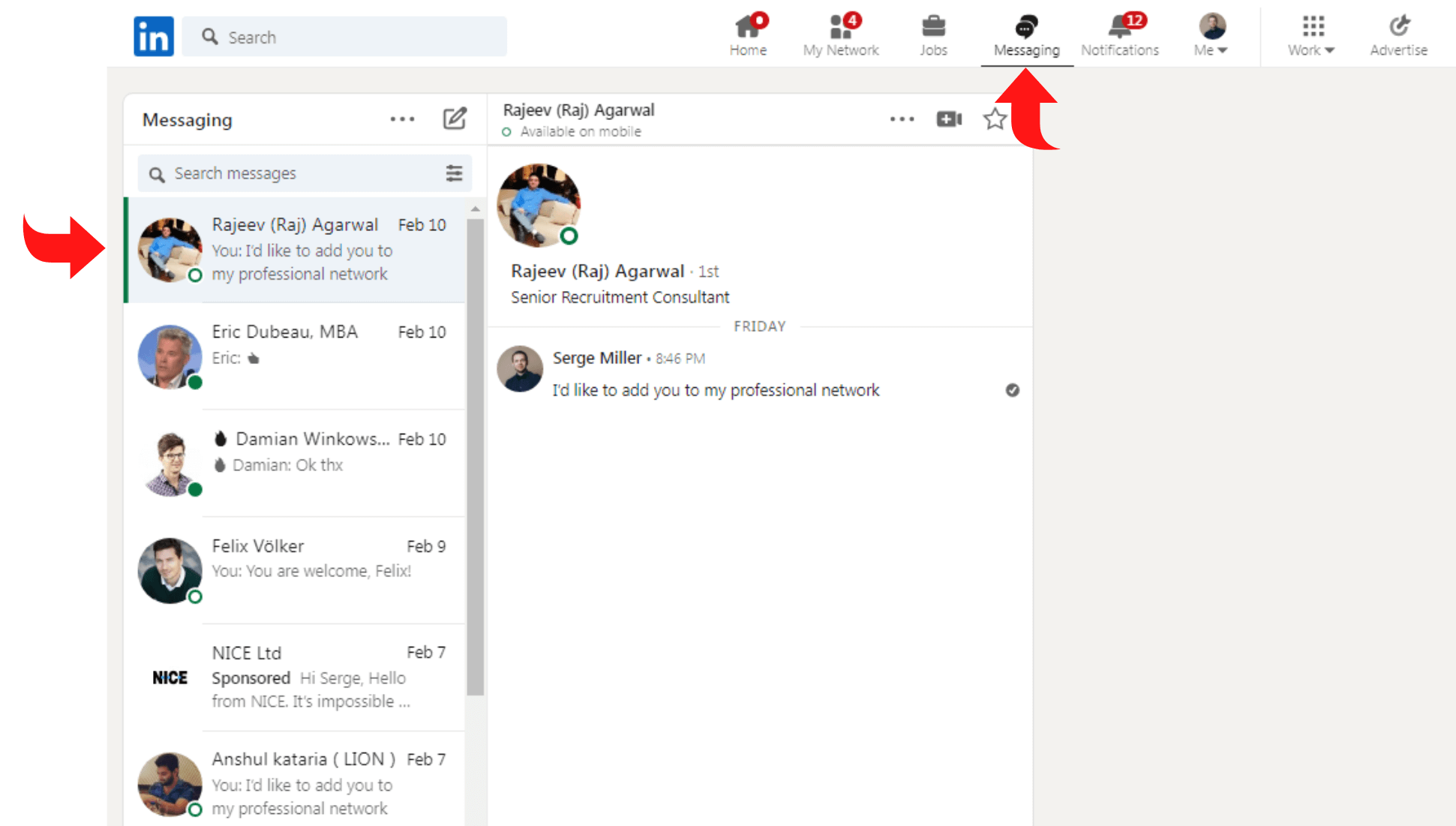 messaging-linkedin-interface