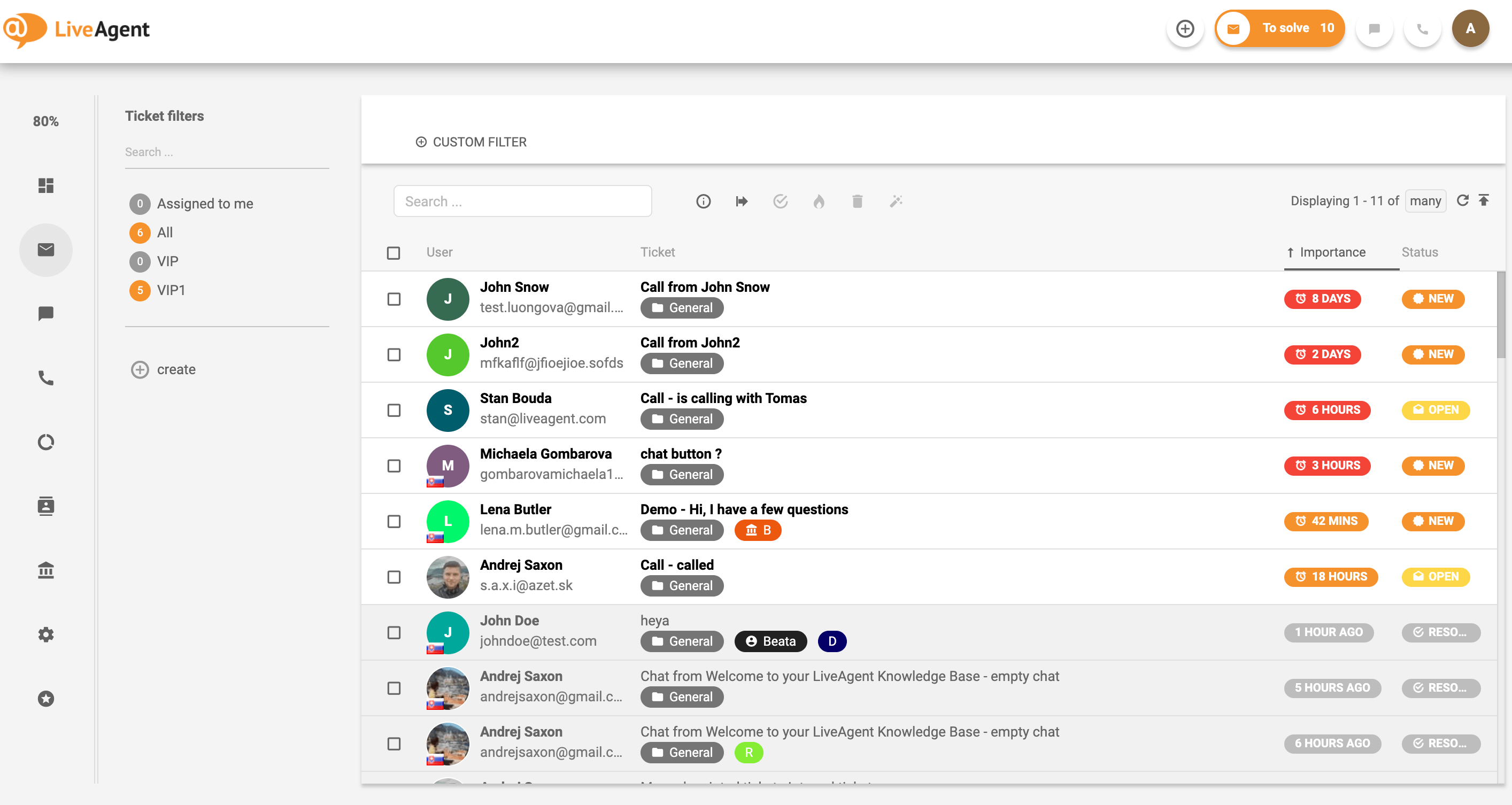 liveagent-interface