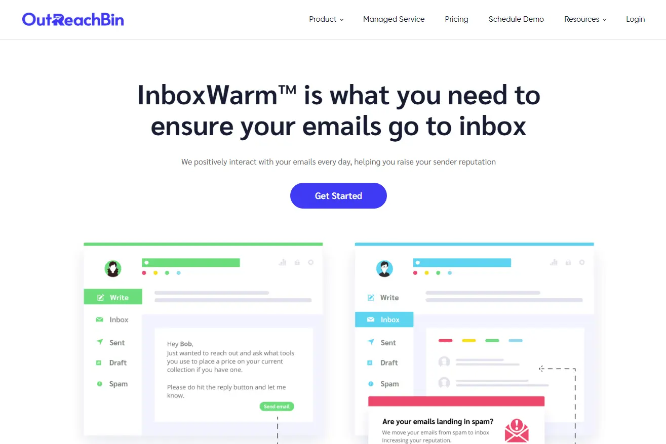 inbox-warm-outreach-bin-main-page