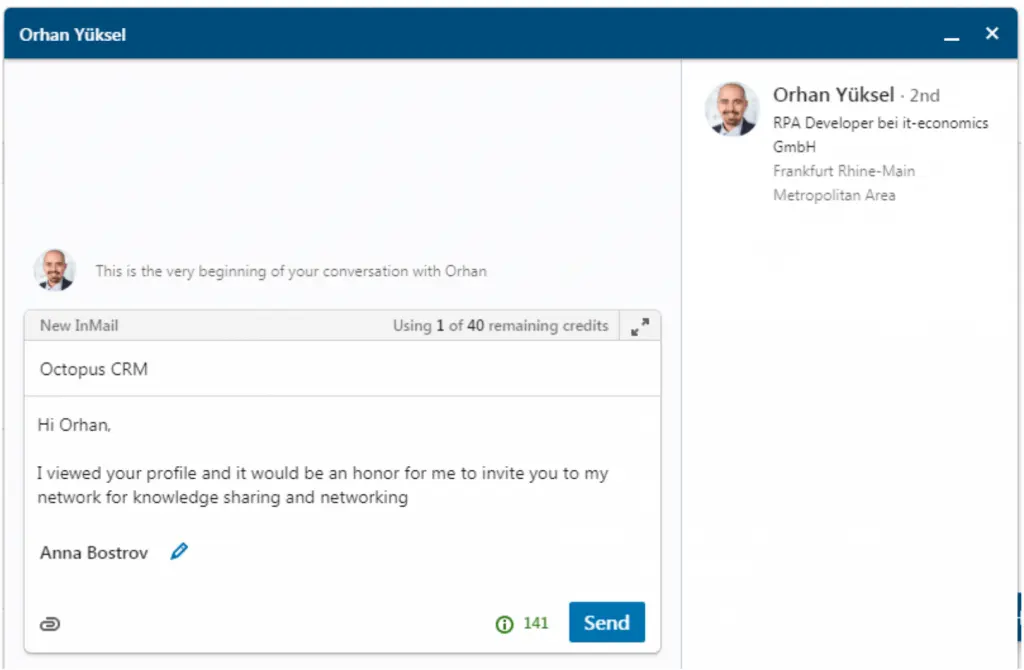 LinkedIn InMail Examples and Templates for Better Reply Rate - Octopus CRM