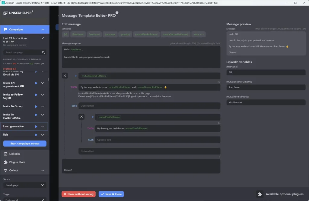 linked helper interface