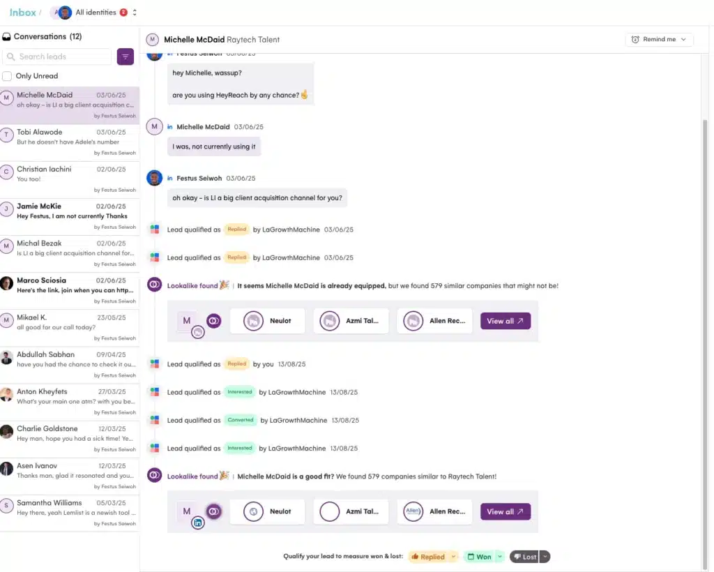 la growth machine inbox