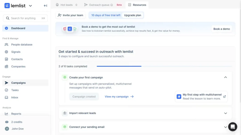 lemlist interface