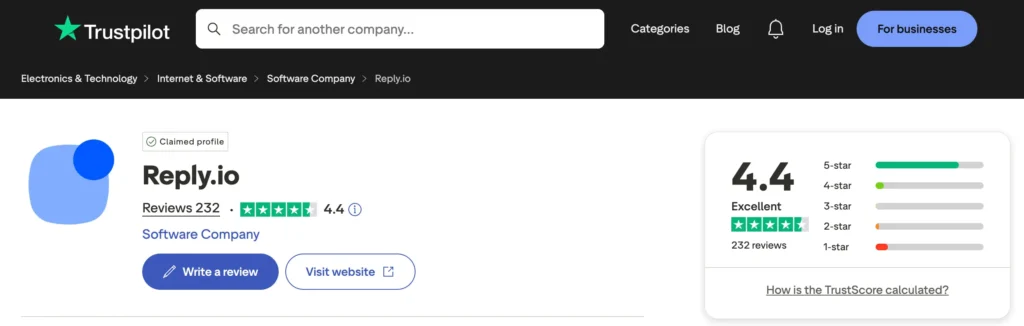 reply io trustpilot reviews