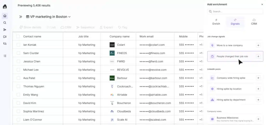 lusha interface