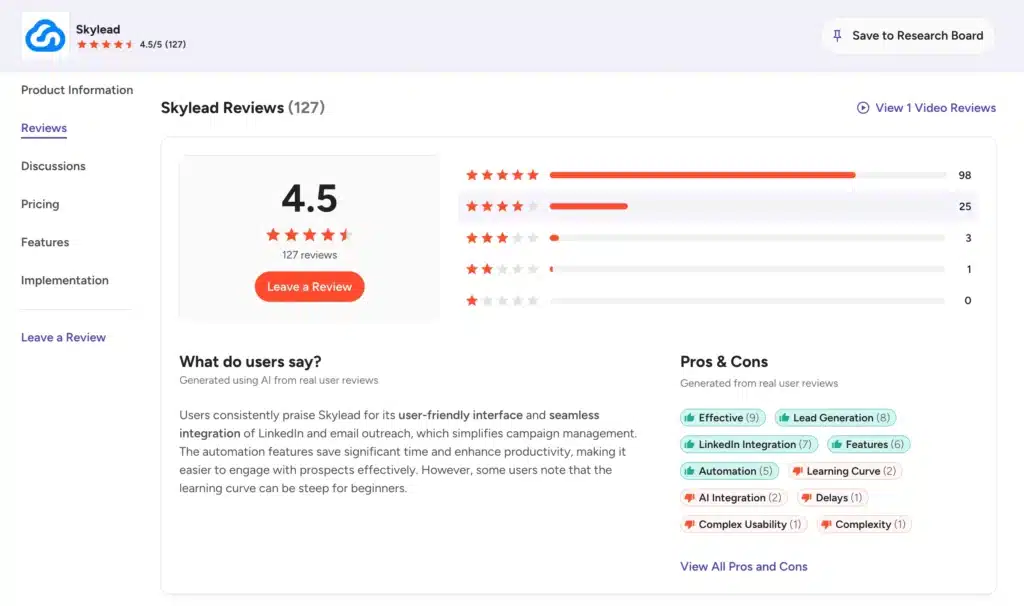 skylead g2 reviews