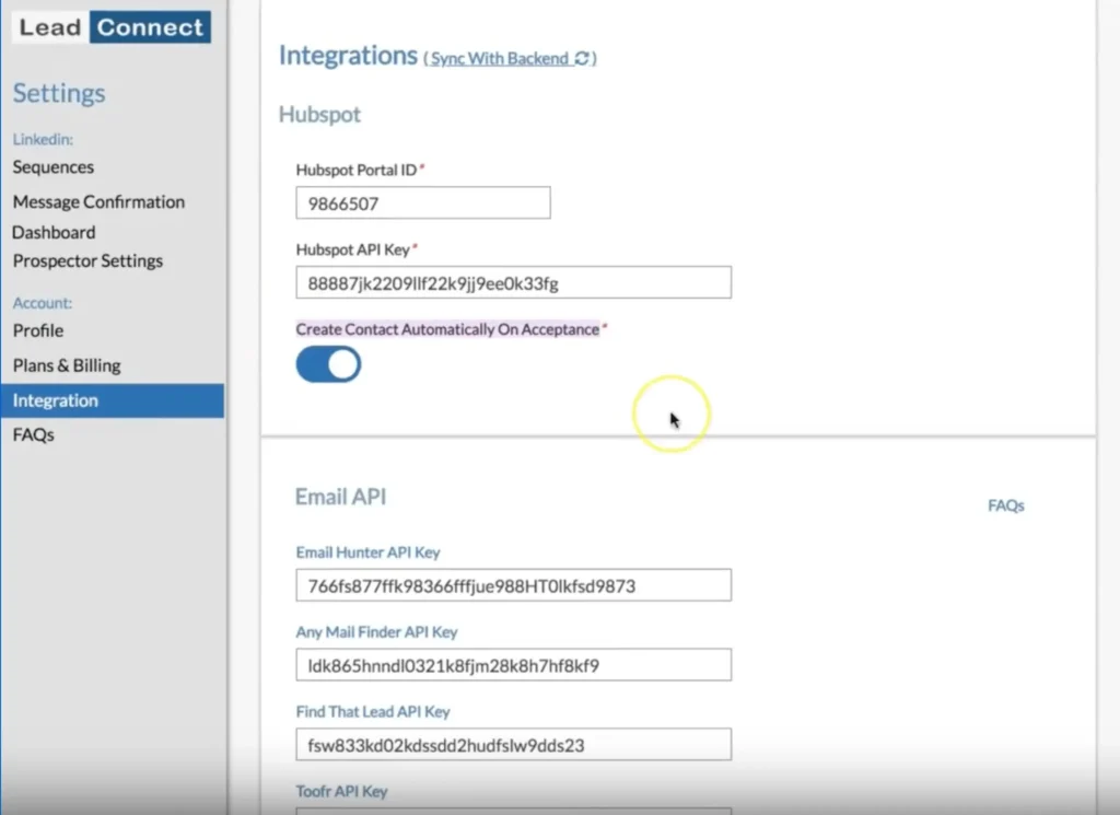 leadconnect integrations