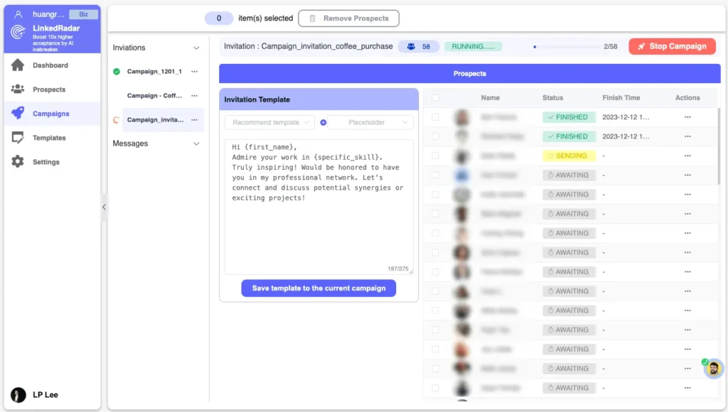 linkedradar ai generated connection request