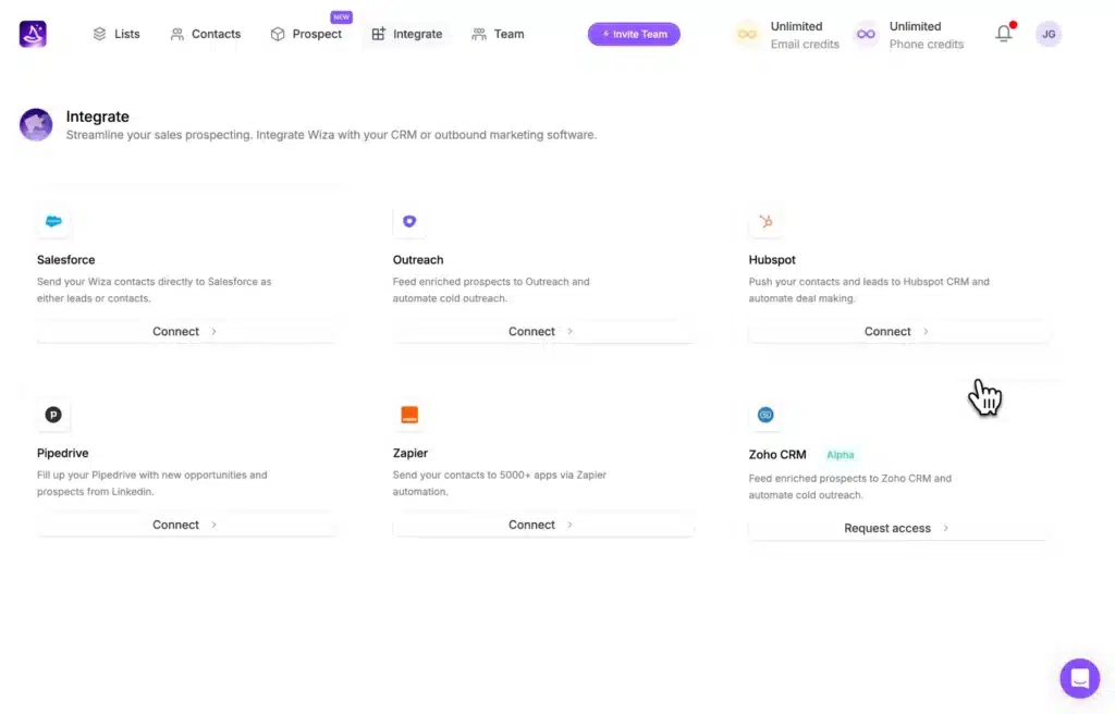 wiza integrations